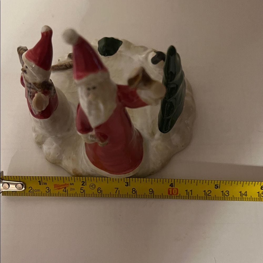 Royal Copenhagen Ceramic Santa and Snowman Figurine Candle Holder - Picture 7 of 8